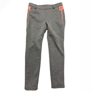 JDX Multisports Women Gray Pink Fleece Lined Golf Pants Straight Leg
